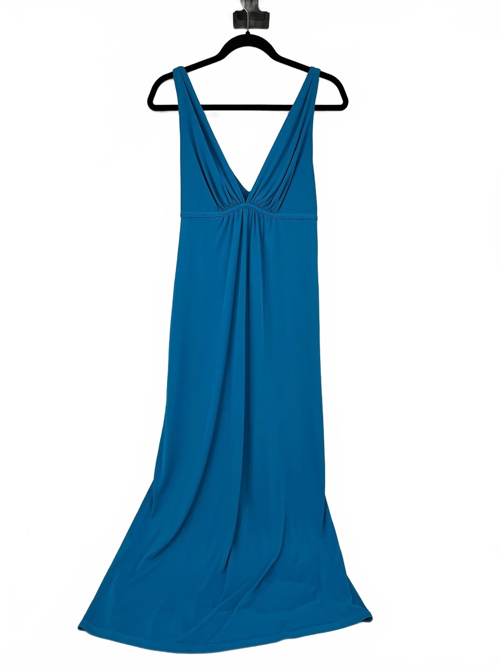 Natori Blue V-Cut Maxi Dress | Women’s XS Polyester Long Dress
